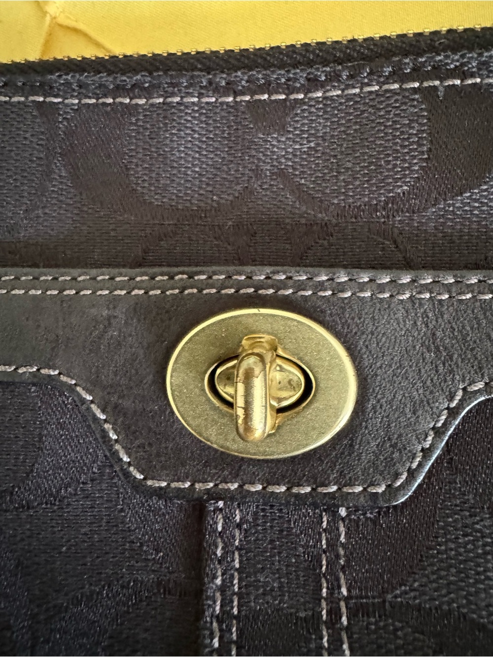 Coach Black Monogram Crossbody Bag with Cream Logo Scarf Accent - Picture 3 of 10
